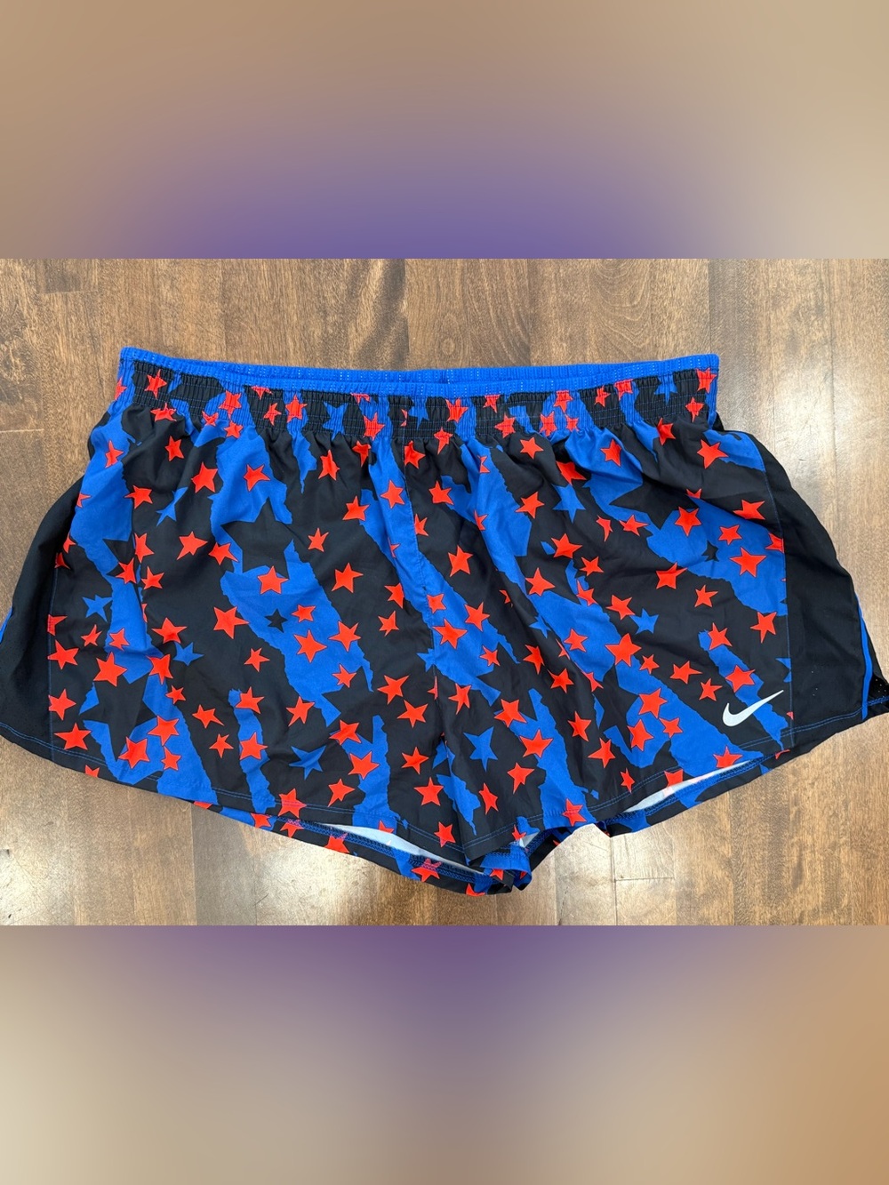 Nike Black Shorts with Blue Camouflage & Red Stars - men’s - NWT